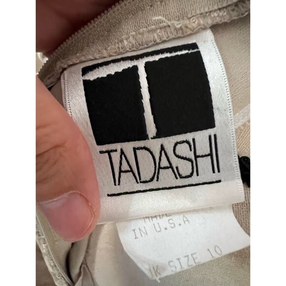 Tadashi Shoji Cream Lace Strapless Sleeveless Formal Gown Size 8 - Picture 8 of 9